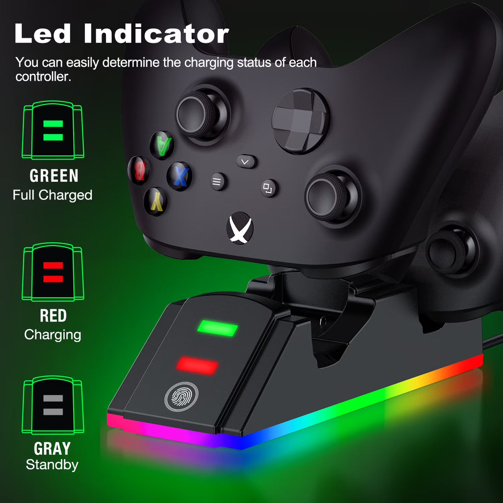 Xbox Rechargeable Battery Pack with 2X4320Mwh Battery Pack, Xbox Controller Charger Station for Xbox Series X/S/Xbox One/S/X/Elite,Black