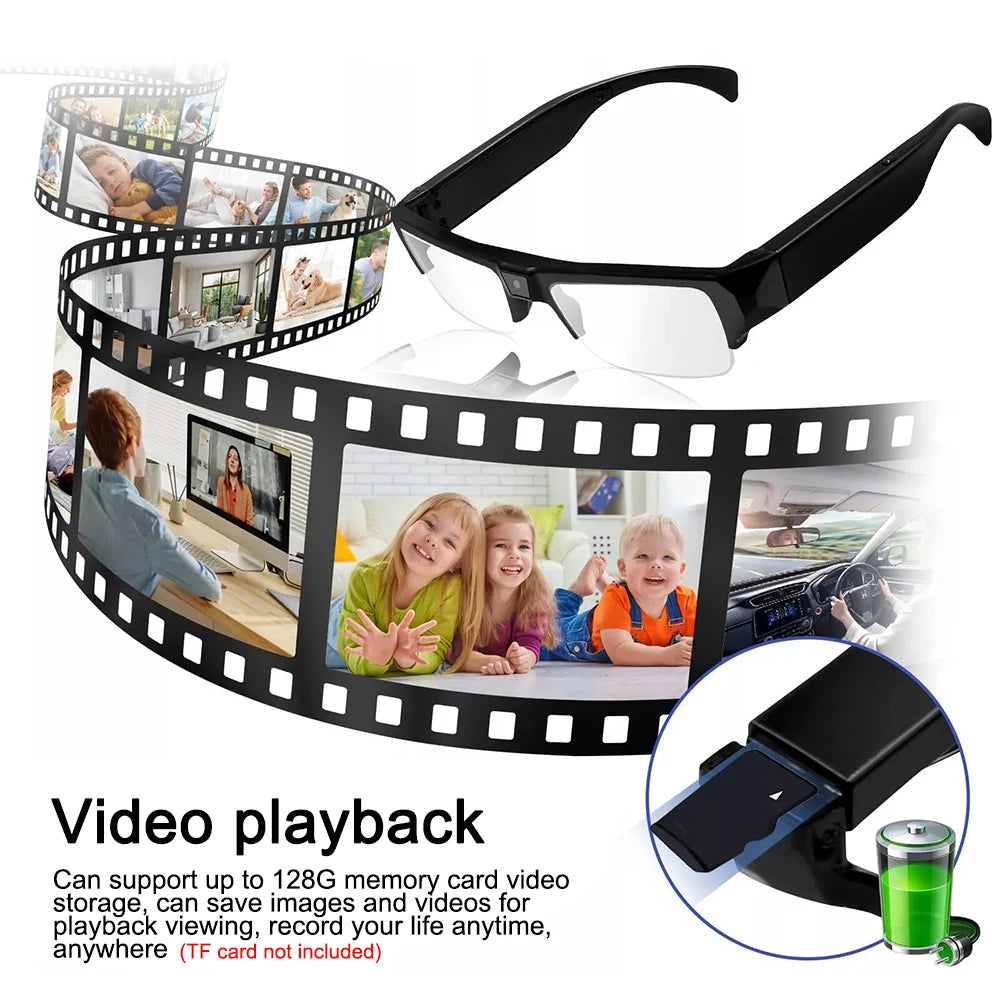 1080P HD Riding Action Glasses Outdoor Sports Driving Glasses Camera Sunglasses Wearable Security Sports DV DVR Video Recorder