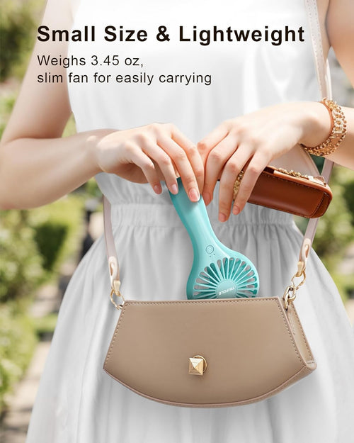 Mini Handheld Fan Battery Operated Small Personal Portable Fans Speed Adjustable USB Rechargeable Fans Cute Design Powerful Eyelash Fan for Stylish Kids Girls Women Men Indoor Outdoor Travel