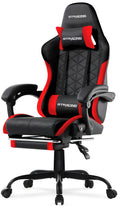 GTW-100 Reclining Gaming Chair with Bluetooth, Adjustable Pillows and Footrest, Red