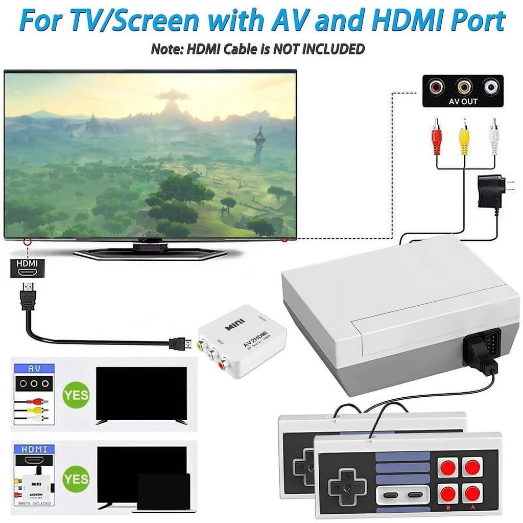 Retro Controllers with 620 Built-In Classic Plays, 8-Bit Video Play System for Adults and Kids, Includes 2 Controllers - Rediscover the Joy of Retro Playing