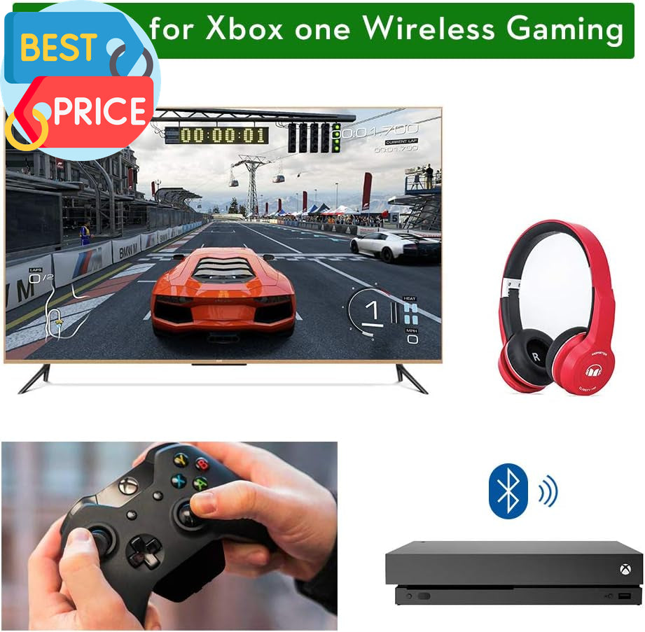 Bluetooth Transmitter Dongle for Xbox Controllers - Stereo Audio Adapter Compati