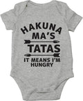 Hakuna Ma'S Tatas It Means I'M Hungry Baby Bodysuit Funny Cute Adorable Newborn Romper Clothing