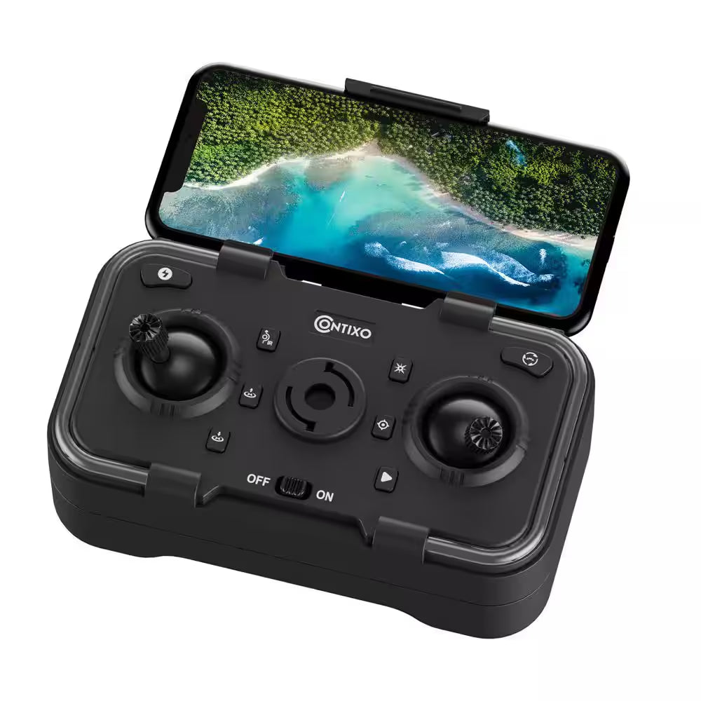 Arvo Foldable Drone with 1080P HD Camera, FPV, Obstacle Avoidance, 2-Batteries, Brushless Motors and LED Lights – Black