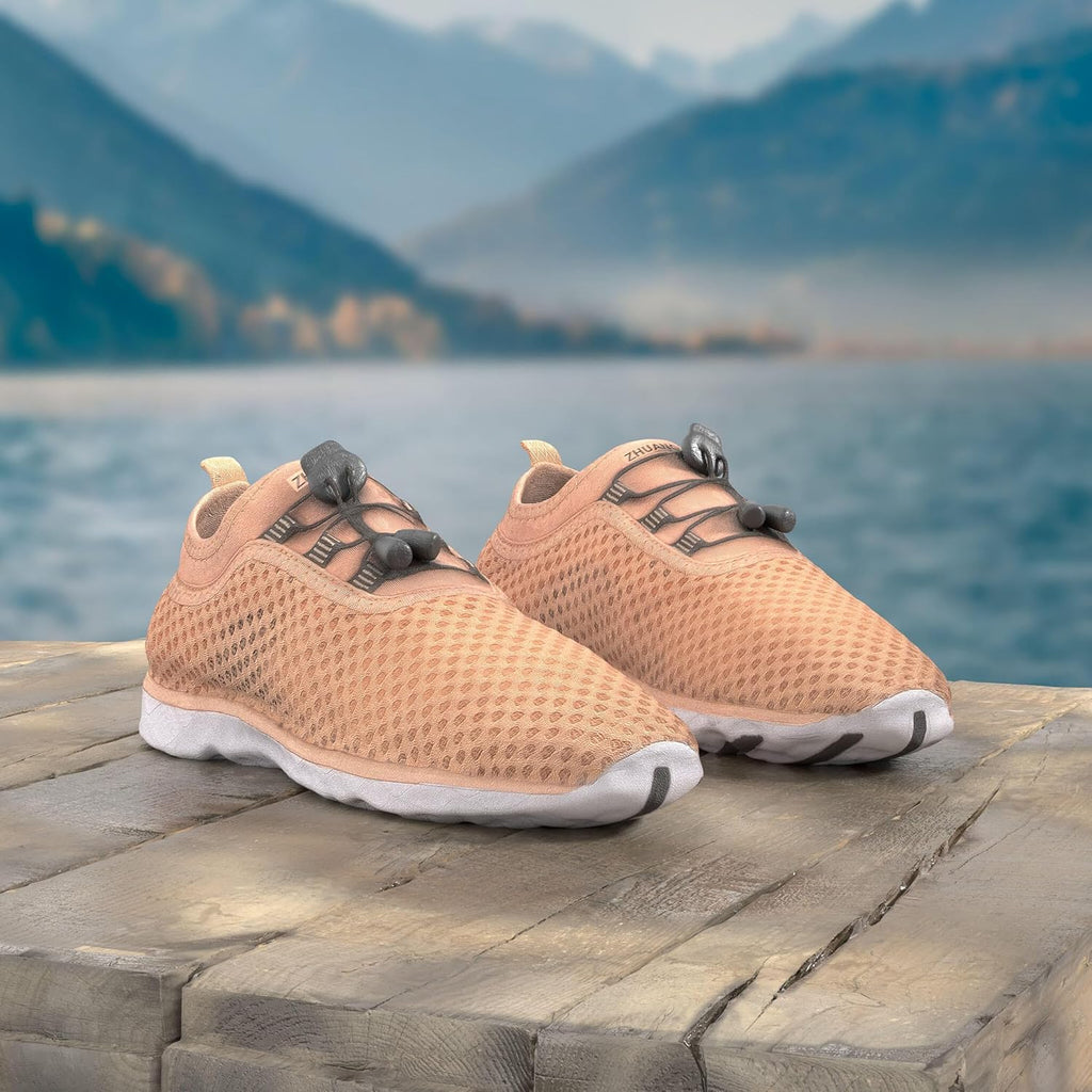 Women'S Quick Drying Aqua Water Shoes,3-Second Drainage & All-Terrain for Swimming,Hiking,Yoga