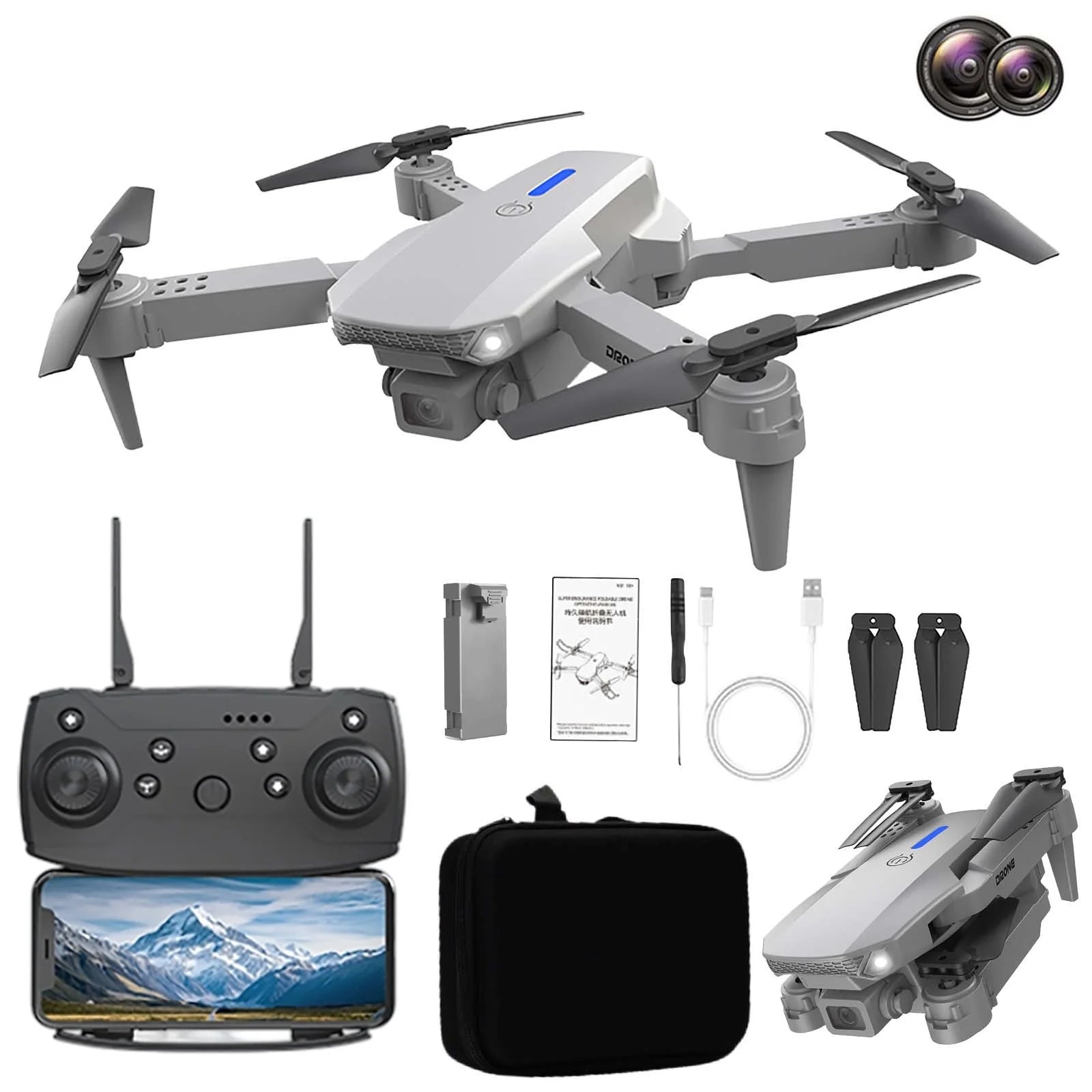 Folding Drone with 1080P Hd Camera Aerial Rc Quadcopter Altitude Hold Headless Mode Start Speed Adjustment Remote Control UAV Toys Gifts for Boys Girls